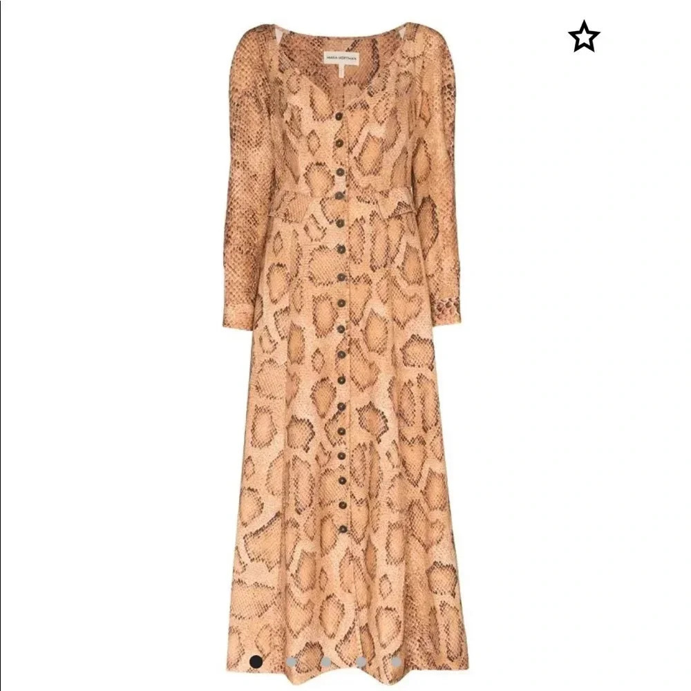 . Nwt! Mara Hoffman Silvana Dress in snakeskin sand